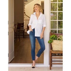 Frank & Eileen Sligo Italian Power Denim 1999 Wash Blue Cropped Jeans 30 Preppy